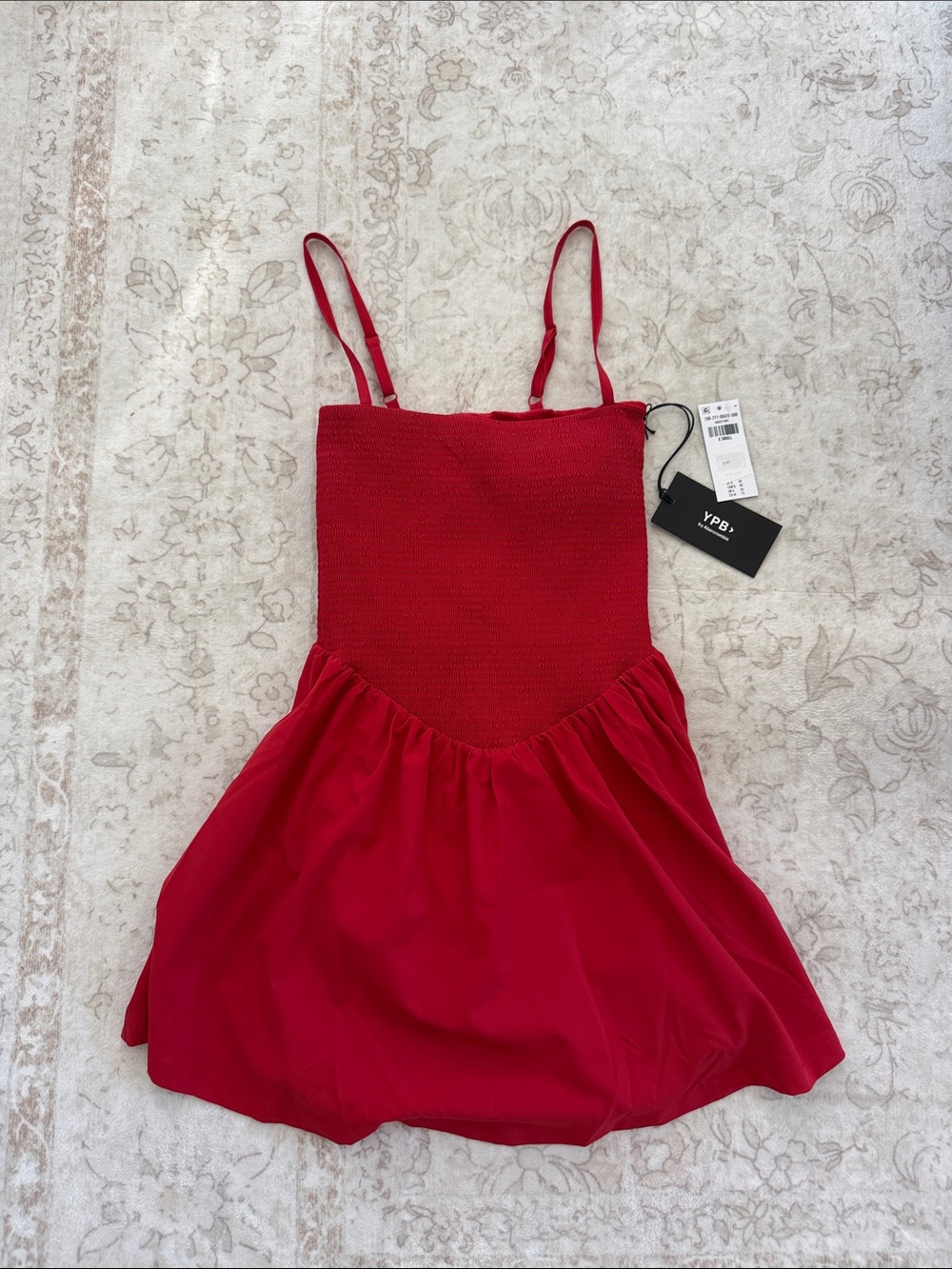 Abercrombie Red Girls' Smocked Bodice Spaghetti Strap Dress - Workout Dress